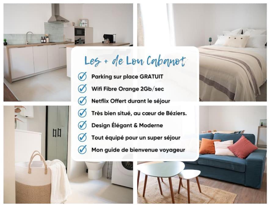 Lou Cabanot - Appartement Lumineux 3 Chambres - Parking Gratuit ベジエ エクステリア 写真